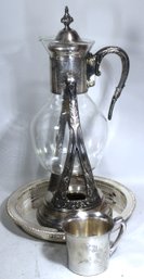 Vintage Silver Plate Coffee Carafe And Silver Plate Victorian Mug