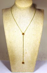 Gold Tone Slide Chain Necklace 30' Long Contemporary