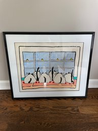 Amusing Signed Martha Wahlert 'local Lover Must Be In Town' Kitty Window