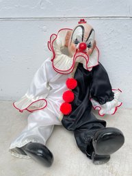 Vintage Bisque Porcelain 12' Clown Dynasty Doll By Cardinal