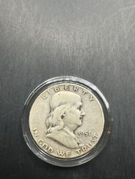 1951-S Benjamin Franklin Silver Half Dollar