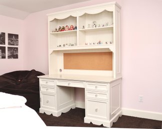 Go To Your Room Custom Made White  Desk With Scallop  Beadboard Hutch