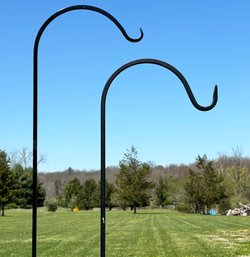 A Pair Of Wrought Iron Shepherd's Hooks