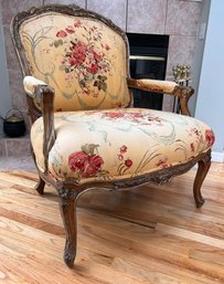 Vintage French Louis XV Style Golden Armchair