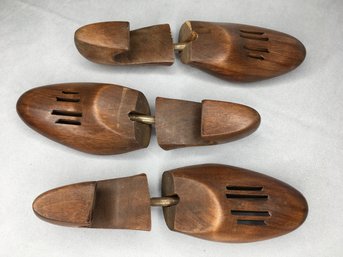 (SET OF 3) VINTAGE DECORATIVE WOODEN SHOE HORNS