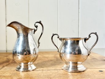 Sterling Silver Sugar Bowl And Pitcher