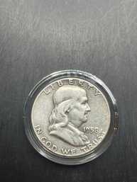 1958 Benjamin Franklin Silver Half Dollar