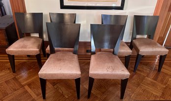 6 Dakota Jackson Ocean Side Chairs With Leather Upholstery, With Receipt, Retailed For Over $1000 Each