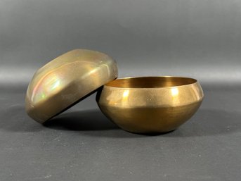 A Pair Of Vintage Brass Singing Bowls