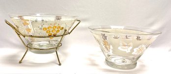 Pairing Of Classic MCM Serving Bowls W/ Tri-leg Atomic Stand