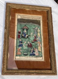 Superb Antique PERSIAN PAINTING With ILLUMINATED PASSAGE On The Reverse- 17th Century Manuscript