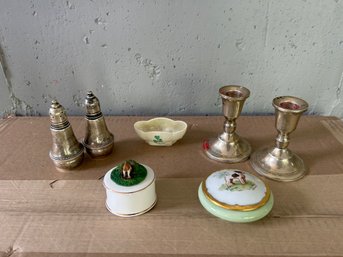 Lovely Group (F) Includes Limoges And Sterling Shakers