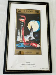 Printed In Spain  1972  Framed Salvador Dali The Moon XVIII La LunaTarot Universal Dali Poster 20' X 12'