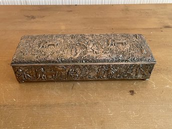 Antique Repousse Barbour International Silverplate Dresser Trinket Jewelry Box