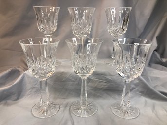 Set Of Six (6) Like New WATERFORD CRYSTAL - Water / Wine Glasses - Very Nice - Waterford Gothic Mark - Wow !