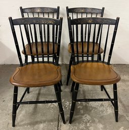 Four Stenciled Signed Hitchcock Side Chairs