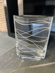 Nambe Crystal Etched Glass Vase