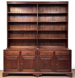 A Vintage Pine Credenza And Book Shelf Hutch