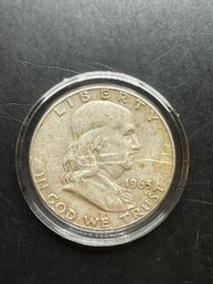 1963-D Benjamin Franklin Silver Half Dollar