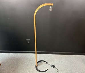 MCM Bentwood Floor Lamp With Crescent Base