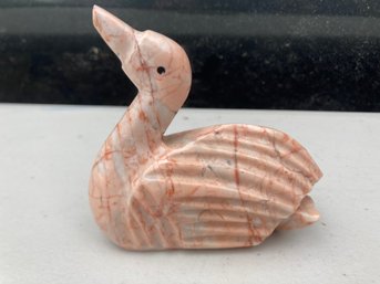 Carved Pink Stone Bird