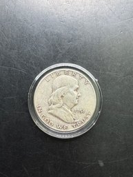 1951 Benjamin Franklin Silver Half Dollar