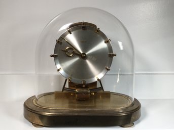 Very Nice Vintage KUNDO Glass Dome Clock - Does Not Seem To Be In Working Condition - German With Key