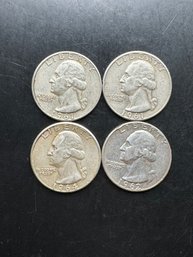 4 Washington Silver Quarters Miscellaneous Dates