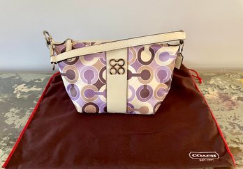 Coach Julia Op Art Lilac Multicolor Small Pouch Shoulder Bag