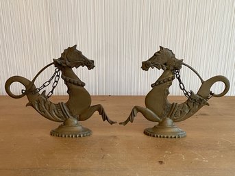 Venetian Gondola Boat  Oarlocks, Seahorse-Form, Brass