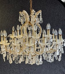 An Amazing 21 Light Crystal Chandelier Possibly Baccarat 1940's Circa