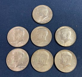 (7) 1966 40 Percent Silver Kennedy Half Dollars