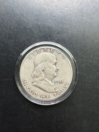 1951-S Benjamin Franklin Silver Half Dollar