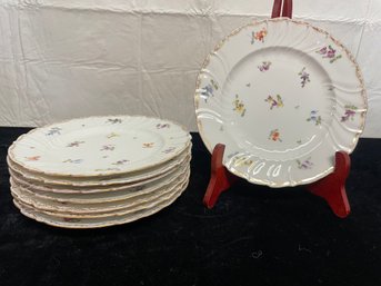 Richard Klemm Dresden Hand Painted Floral Porcelain Plates