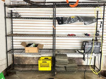 A Pair Of Metal Garage Shelves - No Contents