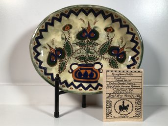 Fantastic Pennsylvania Highly Glazed German Redware Platter / Tray By Kay Shaeff - Paid $125 - 15 Years Ago