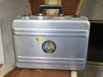 Fantastic Vintage Halliburton Zero Briefcase - Owned By Former Air Marshall - All Aluminum Construction - Cool