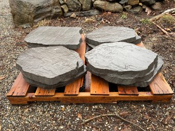 Eleven Smooth Stepping Stones On A Pallet