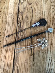 3 Vintage Pieces Of Hair Jewelry