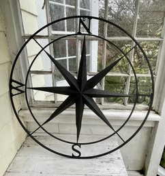 Very Large 40' Metal Compass Rose Wall Hanging