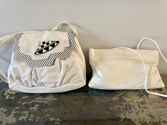 Vintage Sharif & Bill Dorf White Leather Handbags