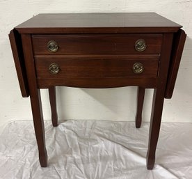1940s Drop Leaf Table With Fitted Interior For Flatware