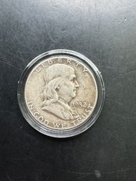 1952 Benjamin Franklin Silver Half Dollar