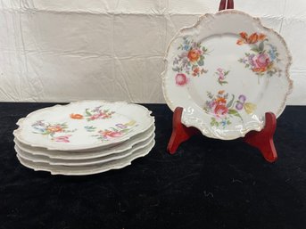 Bavaria Z. S. & Co. Zeh Scherzer Early 1900s Plates With Flowers