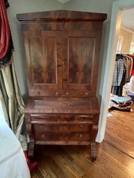 Gorgeous French Empire Style Wooden Hutch Armoire Desk Cabinet