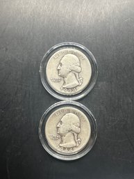 2 Silver Washington Quarters 1944, 1944-D