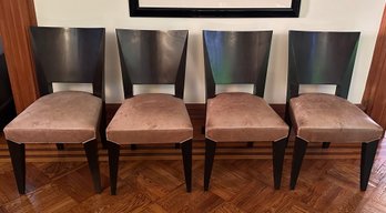 4 Dakota Jackson Ocean Side Chairs With Leather Upholstery, With Receipt, Retailed For Over $1000 Each
