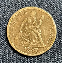 1887 Seated Liberty Dime Silver