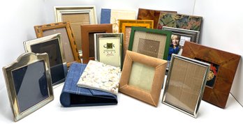 12 Picture Frames & 5 New Photo Albums Including Burl Wood