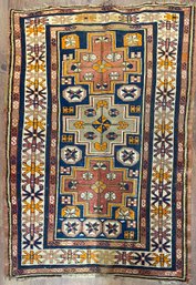 1920's Nice Kazak Orange Throw Rug